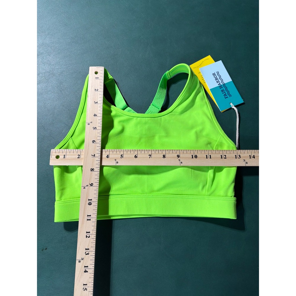 NWT Fair Harbor The Corliss Sports Bra Neon Lime Small Athletic Athleisure - Picture 4 of 6